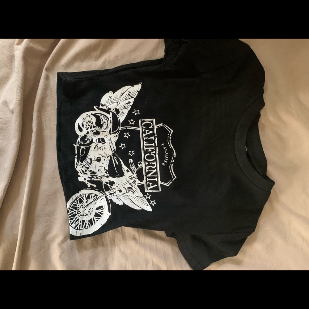 Crop top motorcycle shirt